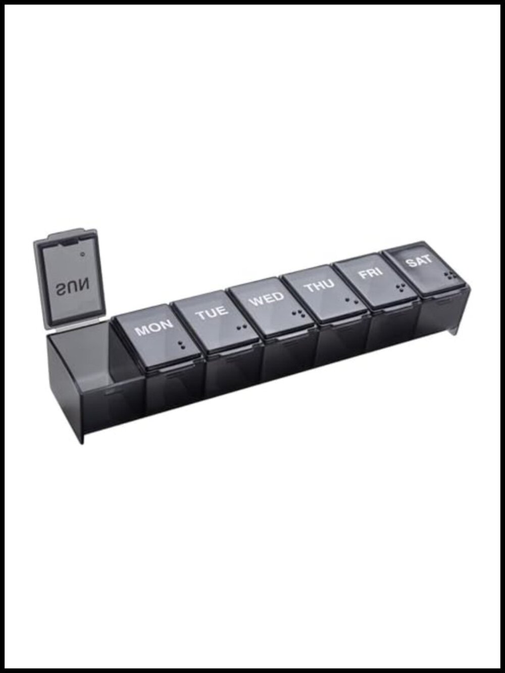 7-Day Pill Organizer Large Compartments Travel-Friendly Weekly Medicine Planner